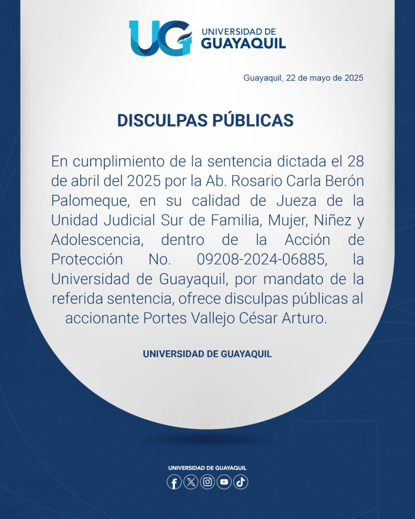 DISCULPAS PÚBLICAS 22 DE MAYO